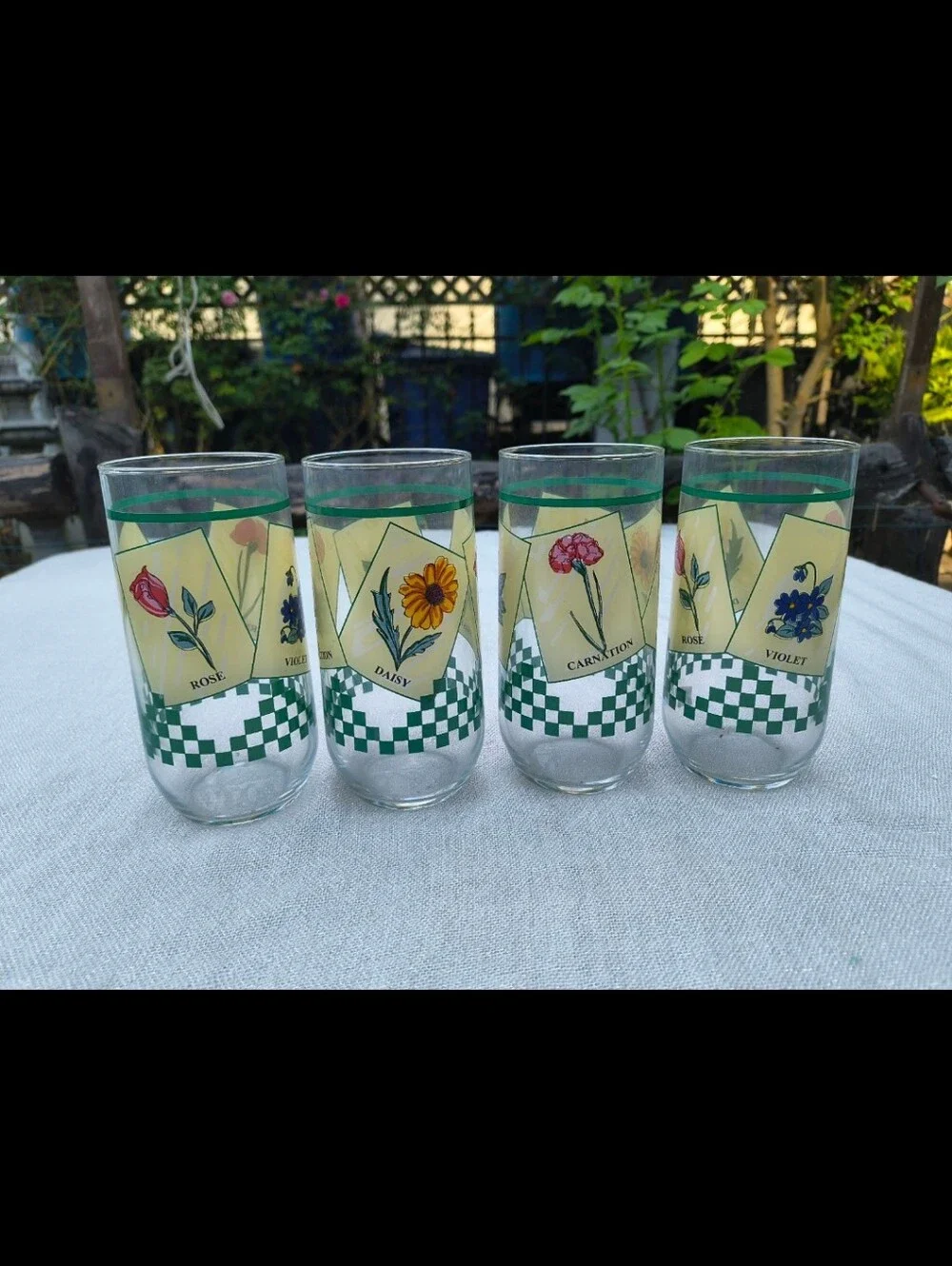 Set of 4 Luminarc Floral 16 oz Tumblers